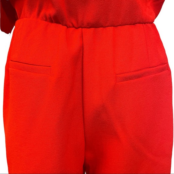 Red‎ Playsuit Romper Shortset by See U Soon V-Neck Dolman Sleeve Size S - Picture 4 of 15